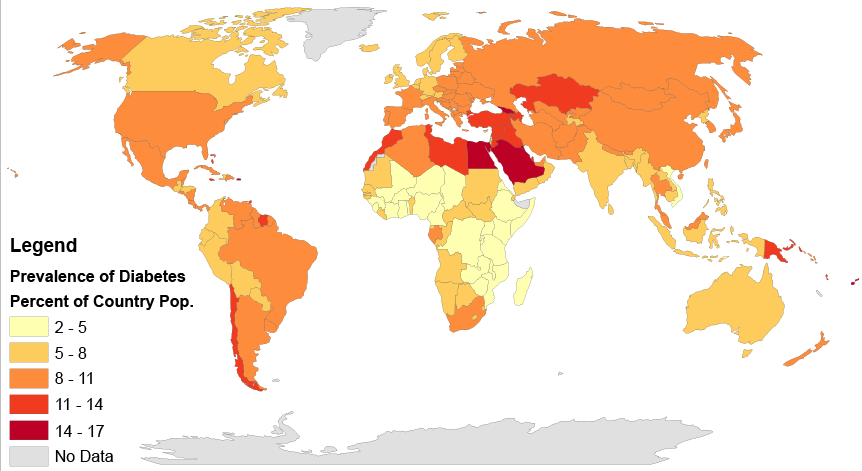 diabetes index by country