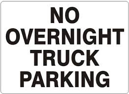 No Overnight Truck Parking Signs