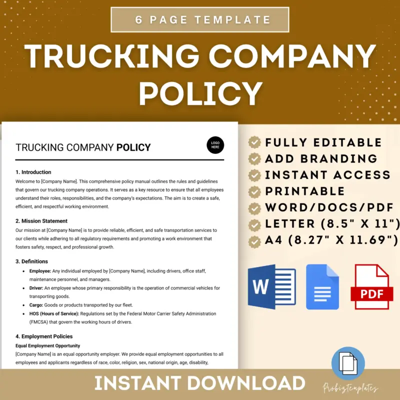 Trucking Company Policies And Procedures Manual: A Complete Guide for Safety, Compliance, and Efficiency