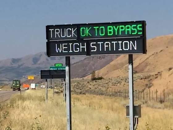 Truck Bypass Weigh Station Sign