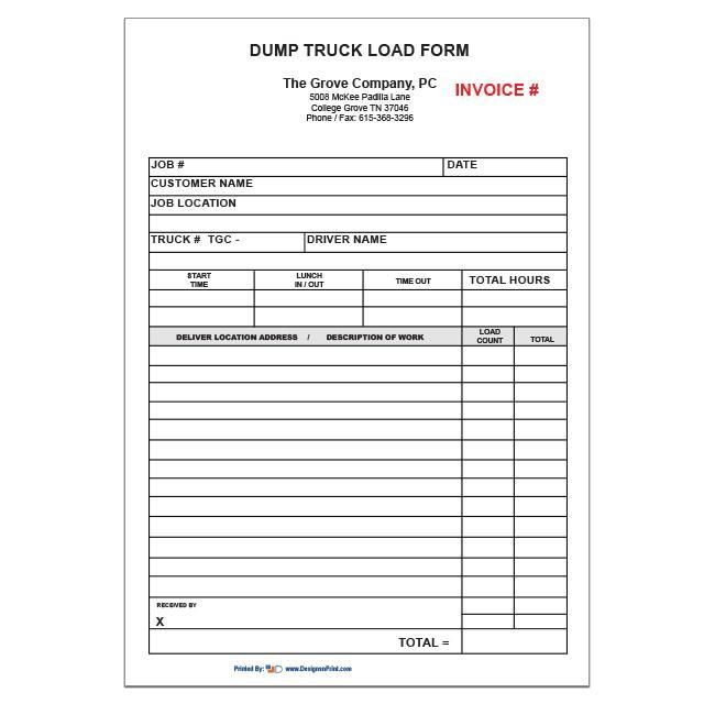 Dump Truck Load Ticket Books