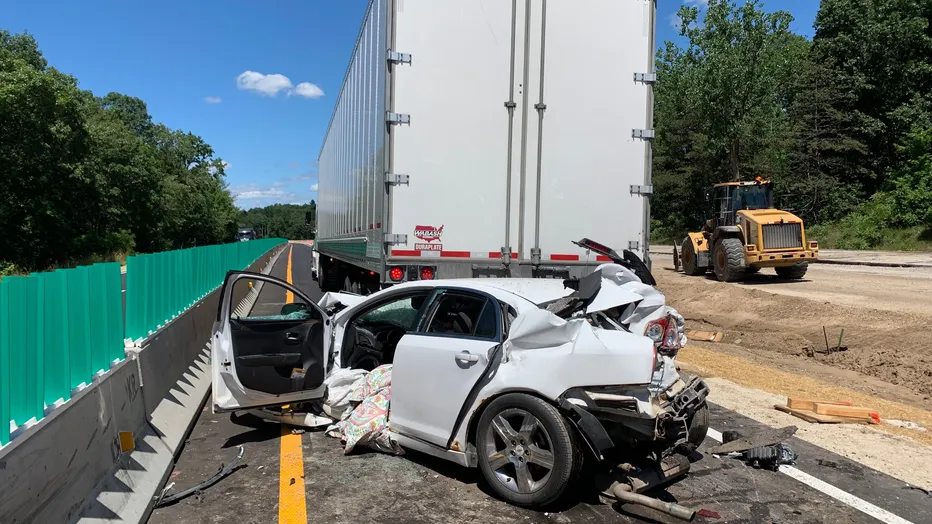 Rear Ended By Semi Truck
